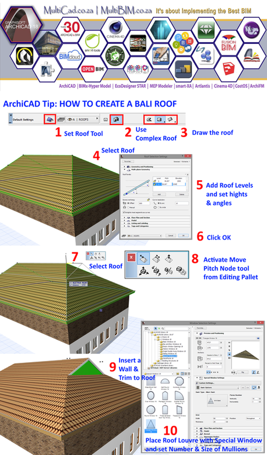 #ArchiCADtip | How to model a Bali roof in ArchiCAD? | MultiCad.co.za